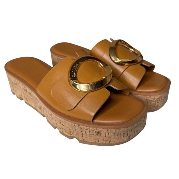 Franco Sarto NEW Women's Hoda Platform Slide Sandals Vegan Camel Size 9 Capsule - Picture 1 of 7